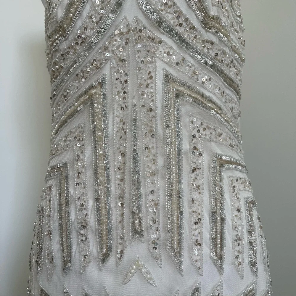 Adrianna Papell Beaded V-Neck Sheath Dress Size 8 NEW - Picture 10 of 15